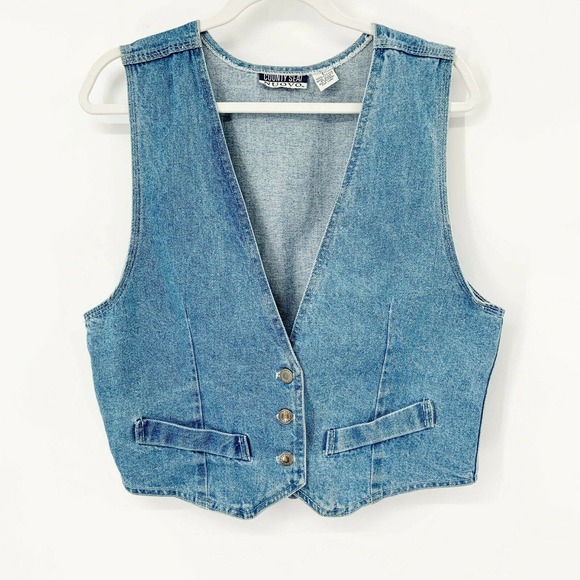 County Seat Nuovo Jackets & Blazers - Vintage County Seat Nuovo Denim Jean Vest L 90's